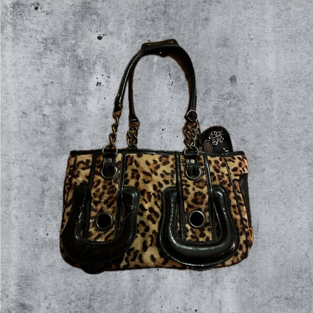 Leopard Print Pet Carrier dog travel bag  Y2K